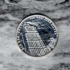 UK-SPECTACULAR HISTORICAL BIG BEN QE II SILVER 2 POUND - 1 OZ, 2017, KM# 1439