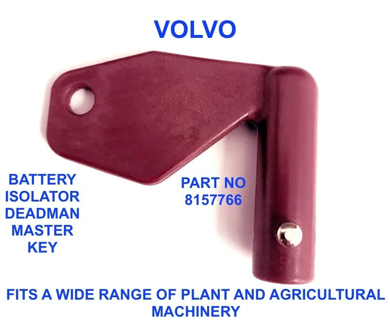 VOLVO TYPE HEAVY EQUIPMENT MASTER BATTERY ISOLATOR DISCONNECT EXCAVATOR KEY