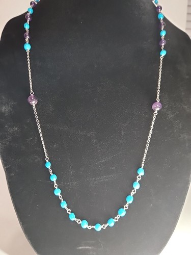Unbranded Beaded Sterling Necklace