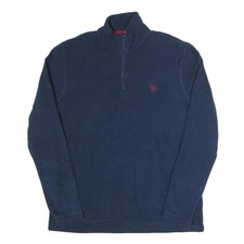 CHAPS Mens Blue Plain Pullover Crew Neck Basic Knit M Polyester Casual Jumper