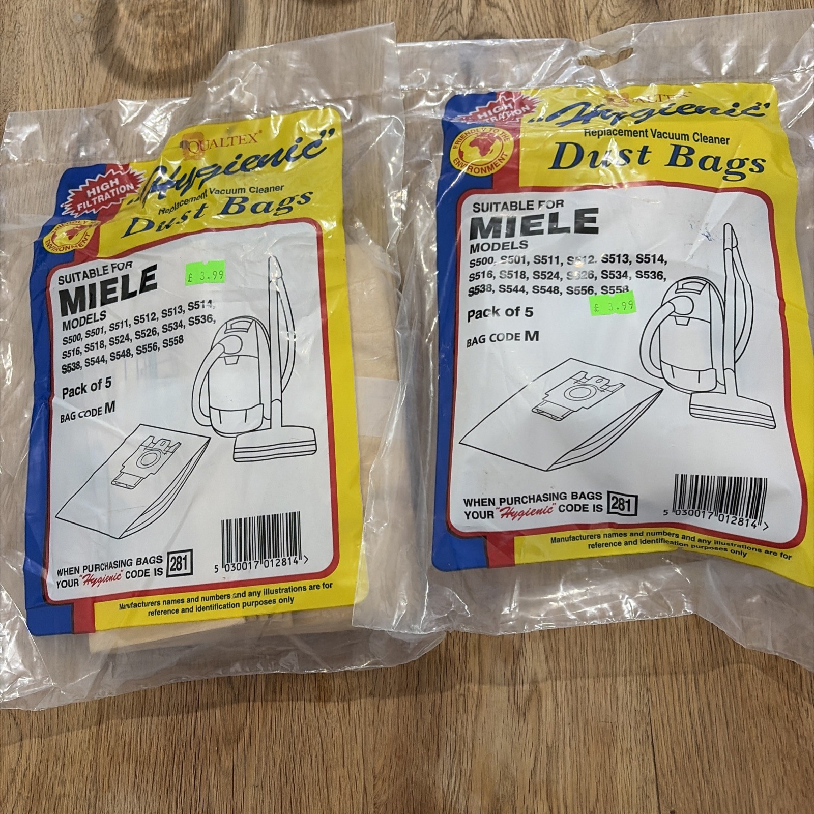 Miele Type M Vacuum Cleaner paper Dust Bags 281 R59