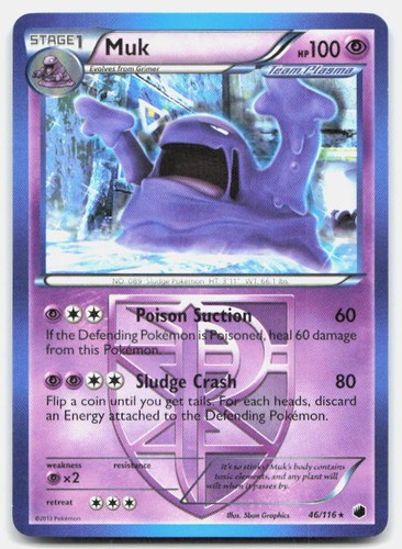 Plasma Freeze Muk 46/116 MP Pokemon Rare Tcg Card