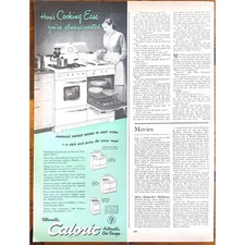 Vtg Aqua Caloric Gas Range Stove Print Ad Advertisement 1940s Kitchen