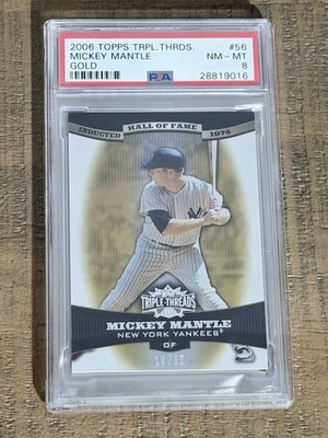 2006 Topps Triple Threads Gold Mickey Mantle #56 PSA 8 Serial #/50 Yankees