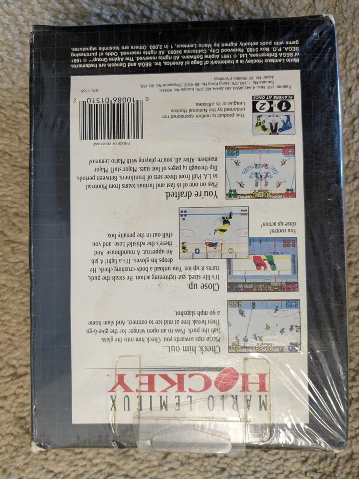 *NEW Factory Sealed* Mario Lemieux Hockey Sega Genesis Big Box w/ Puck RARE - Image 2 of 4