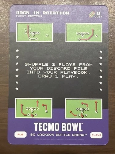 BO JACKSON BATTLE ARENA TECMO BOWL BONUS PLAY BACK IN ROTATION PL6 PL-6 SSP