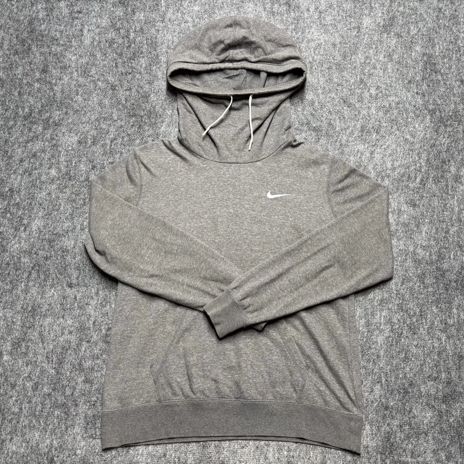 Nike Sportswear Fleece Hoodie Pullover Funnel Neck Gray Womens L Mens S or M