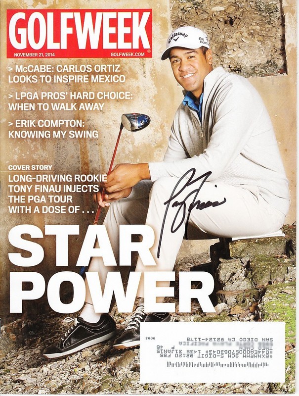 Tony Finau autographed signed autograph auto 2014 Golfweek magazine IN PERSON