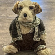 1990s Vintage Hugfun Plush Dog W/ Clothing
