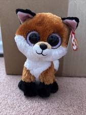TY Beanie Boos - SLICK the Brown Fox with Glitter Eyes- 6”