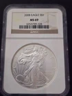 2008 $1 American Silver Eagle MS69 NGC BU
