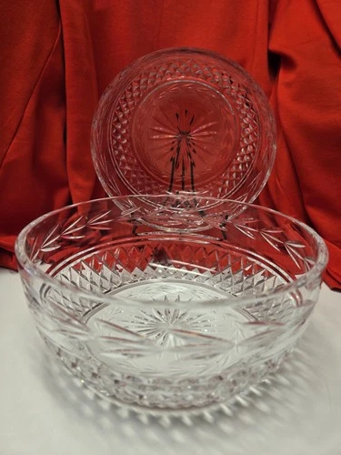 Waterford Crystal 2 of the same Vintage bowls 8" wide, 3 1/2" high