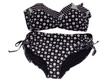 Swimsuit for all Women's Polk Dottie On Side Tie Bikini 2 Piece size 18