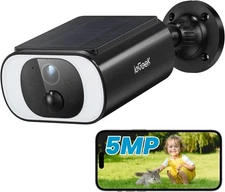 ieGeek 5MP Battery Security Camera Wireless Outdoor Night Vision+Solar Panel 