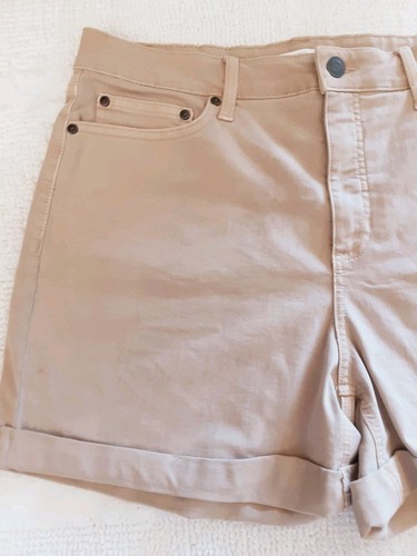 Lauren Conrad Damenshorts Größe 14 hoher Bund beige Denim 5 Taschen NEU - Bild 4 von 7