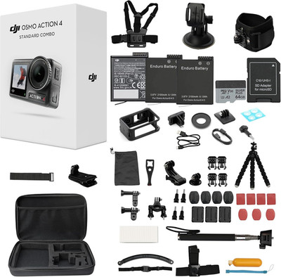 Osmo Action 4 Waterproof Action Camera Bundle, 1/1.3'' Sensor, 4K/120Fps Video, S