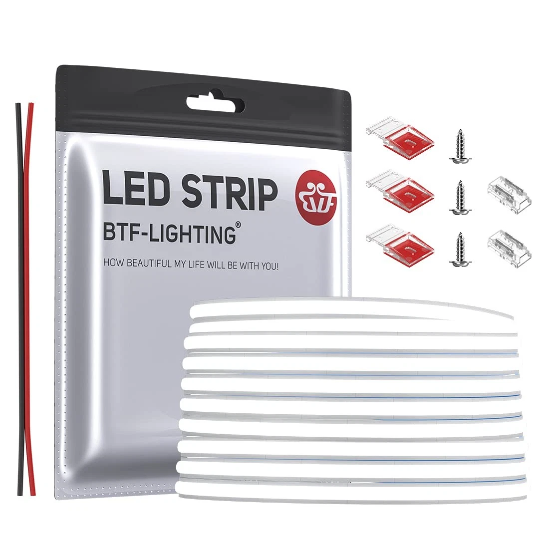 "5mm COB LED Strip Light, 16.4FT Daylight White 6000K, Dimmable for Home Decor"