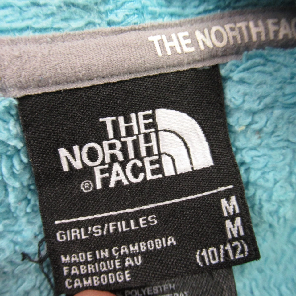 Chaqueta North Face Niñas Mediana 10/12 Manga Larga Bolsillos con Capucha Verde Foto 3 de 4