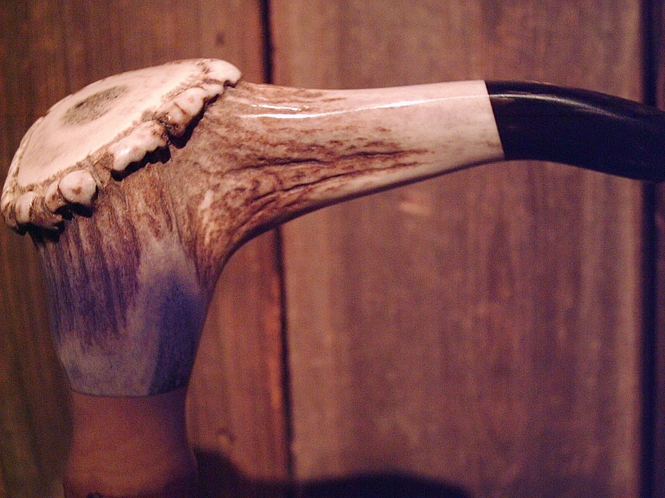 Bastón bastón mango de asta de alce un eje de madera de abedul rojo muy rígido HECHO EN EE. UU. Foto 4 de 4