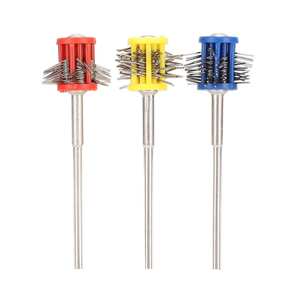 3Pcs Metal Texturing Brush Polishing Jewelry Rust Cleaning Wire Brush Tool