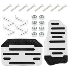 2PCS Non-Slip Car Pedal Covers, Automatic Transmission Gas Pedal Pads Silver