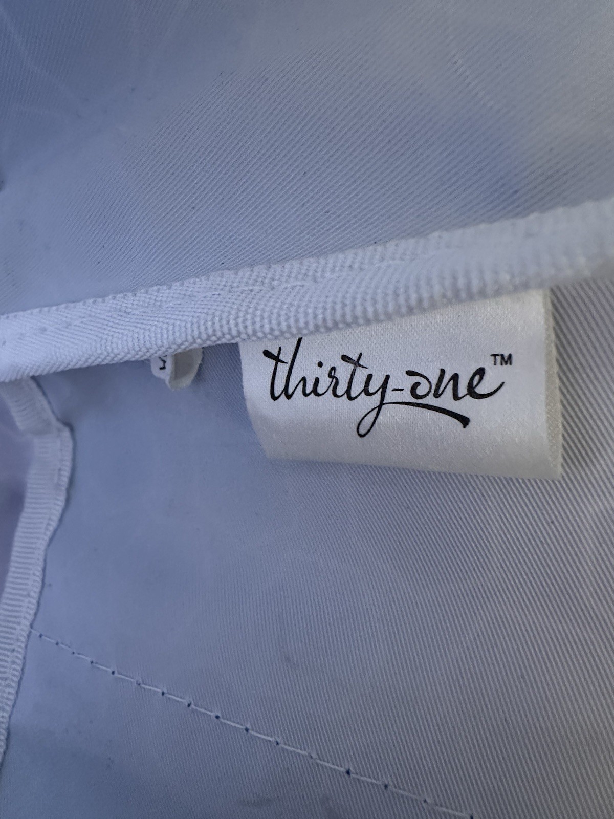Thirty-One Mini Organizer Pockets Blue White Tote Dotty Hexagon Print ...