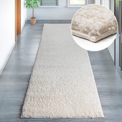 Hochflor-Teppich Viva Shaggy Premium 67 x 230 cm creme Läufer