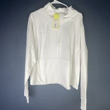 NWT All in Motion size 4X White 1/2 Zip Femme Pullover Top long sleeve Active