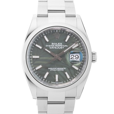 ROLEX Datejust 36 126200 GreenPalm Date on the warranty card:2021