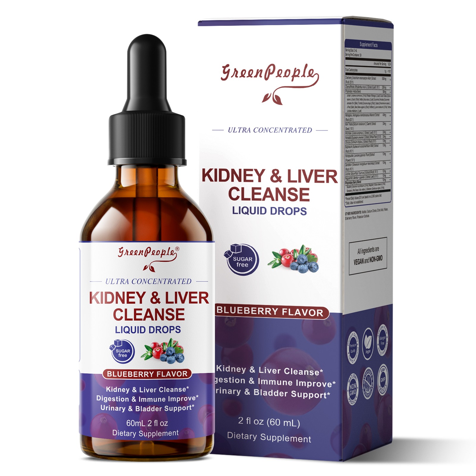 Global Healing Kidney Health - Organic Kidney Cleanse & Detox - Non-GMO 2 Fl Oz