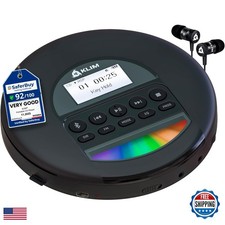 KLIM Nomad Portable CD Player Discman Long-Lasting Battery - Argent