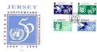 Jersey Comm/FDC - 50th Ann of United Nations - 1995 (JES370)
