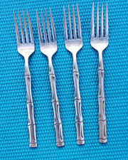 4-Rogers Citadel Bamboo Stanley Roberts DINNER FORKS 7 1/4"