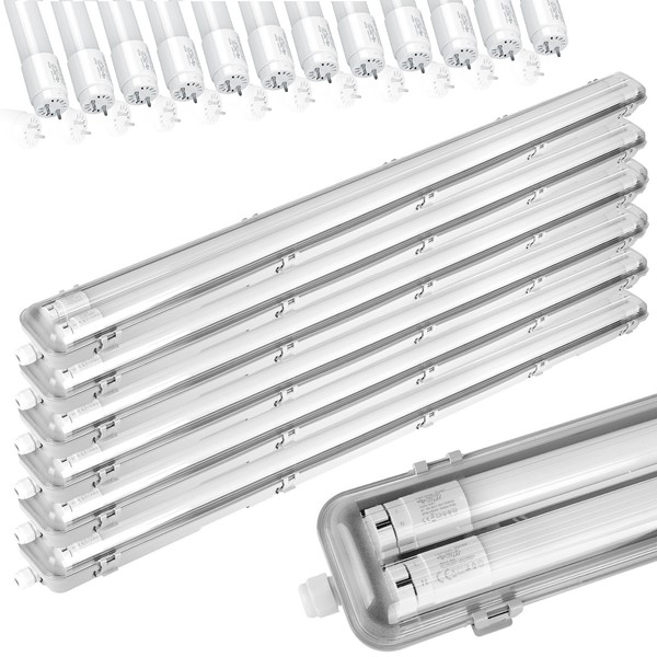 LED Feuchtraumleuchte Deckenleuchte IP65 6X120Cm 4000K Werkstatt RöHre MasterLED-image
