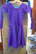 Purple long sleeve ballroom dance dress BALL4 - Size Medium UK 10