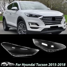 Left&Right Front Headlight Headlamp Lens Covers For Hyundai Tucson 2015-2018