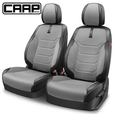 CAAP Driven Universal Front Row Set Seat Covers Protector for Car SUV Grey/Black