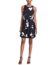 New! RALPH LAUREN ~Size 8~ Black Floral Sleeveless A-Line Dress Fully Lined NWT