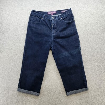 Gloria Vanderbilt Amanda Capri Jeans Womens 8 Blue High Rise Dark Wash Crop