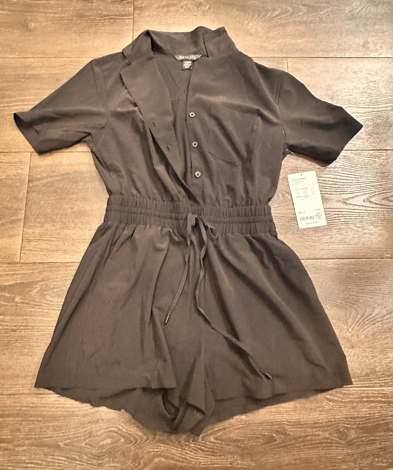 Athleta X-Small Petite Avenue Romper Black Petite New with tags $99.00