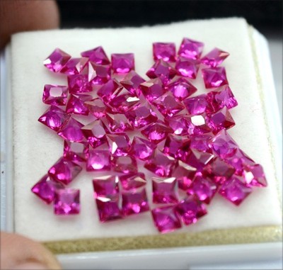 CALIBRATED  2.5 mm  NATURAL RED RUBY READY FOR JEWELLERY LOOSE GEMSTONE 50 pcs