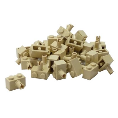 25 NEUE LEGO Brick, Modified 1 x 2 with Pin Beige