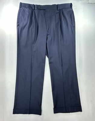 Tom James Royal Classic Pleated Dress Pants Blue Mens 40/28