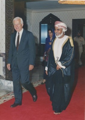 A13 A1305   Sultan Qaboos & German President Richard von Weizsäcker Oman Salalah