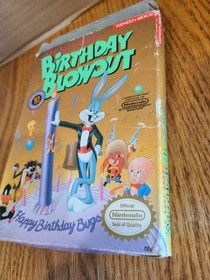 Nintendo NES The Bugs Bunny Birthday Blowout Box,cart,protector works