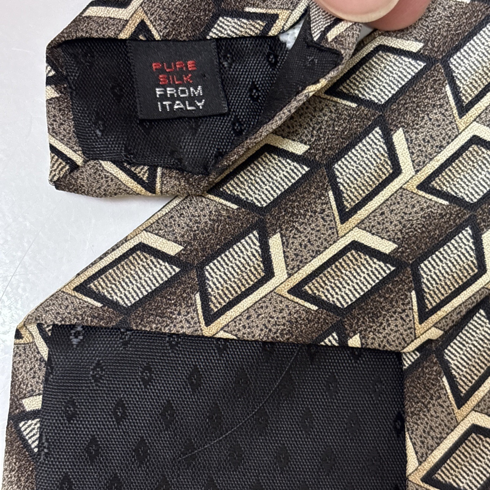 Daniel Craig DC Tie Geometric Pattern Italian 100… - image 3