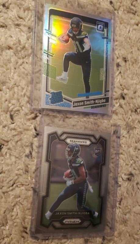 Jaxon Smith-Njigba JSN Silver Optic Rated Rookie and base Rookie Seahawks NFL