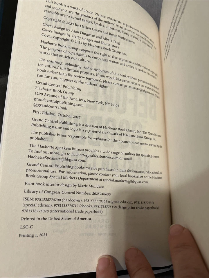 AUTOGRAPHED SIGNED Gone Before Goodbye by Reese Witherspoon and Harlan Coben 1st - Image 3 of 4