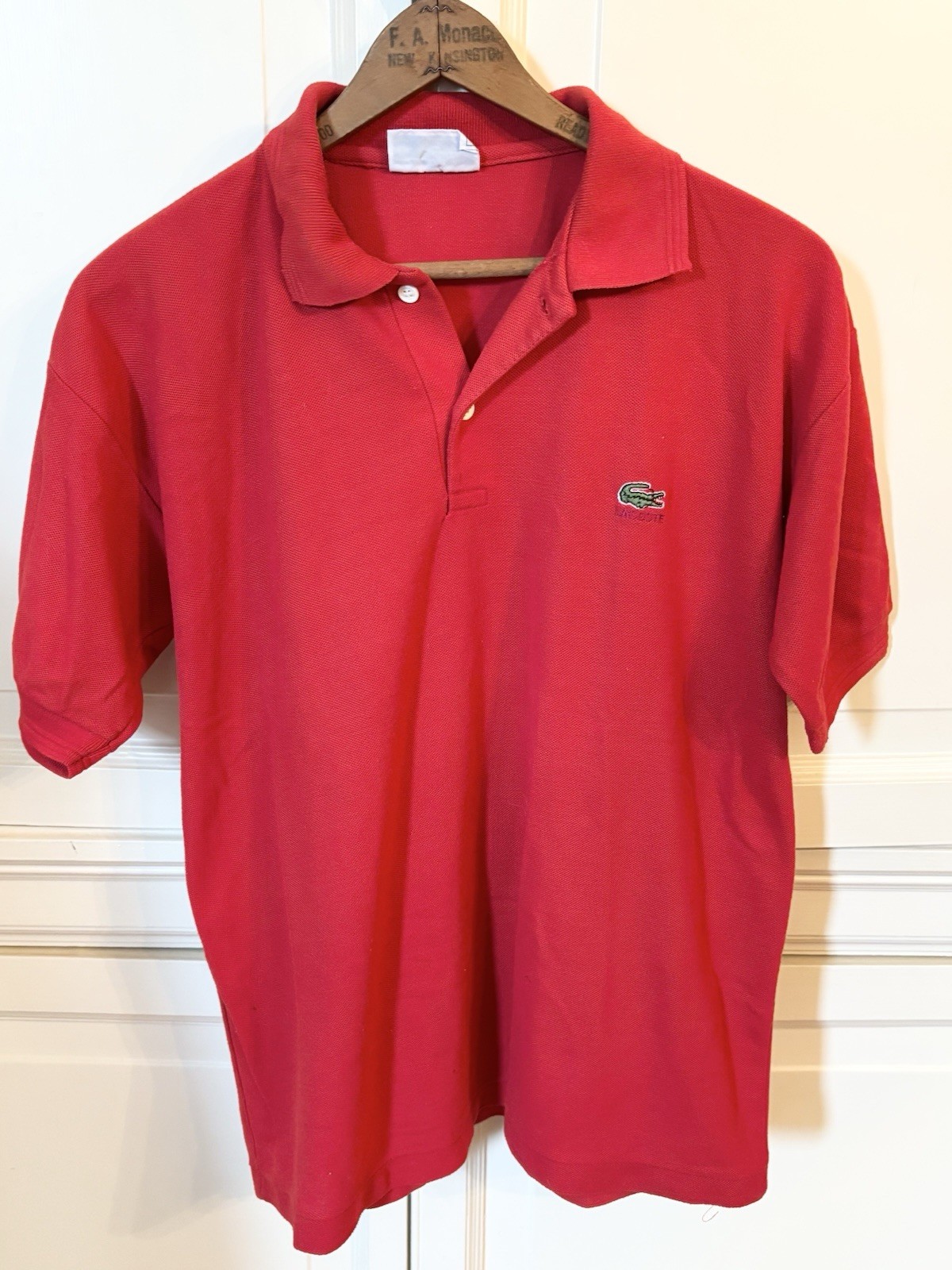 Vintage Chemise Lacoste Men’s Red Polo Shirt Large