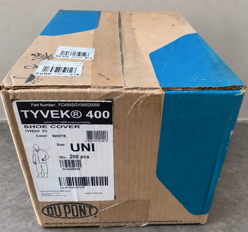 Tyvek 400 Shoe Covers Gray Universal Size – 200 Count Case – FC450SGY00020000 - product listing photo